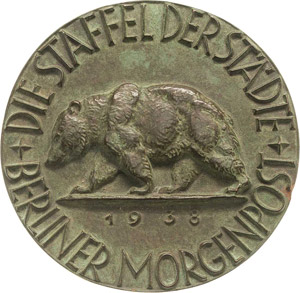 Berlin  Einseitige Bronzegußmedaille 1938. ... 