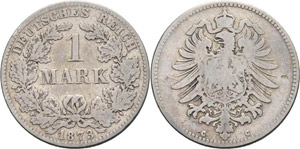 Kleinmünzen  1 Mark 1873 C  Jaeger 9 ... 