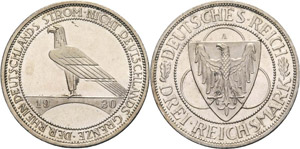 Gedenkausgaben  3 Reichsmark 1930 A ... 