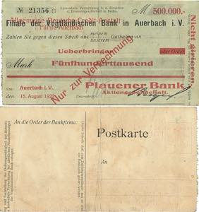 Sachsen Auerbach 500.000 Mark 15.8.1923. ... 