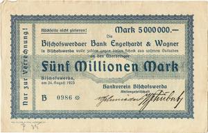 Sachsen Bischofswerda 500.000 Mark 9.8.1923. ... 