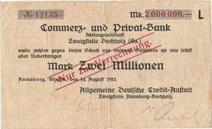 Sachsen Buchholz 2 Millionen Mark 14.8.1923. ... 
