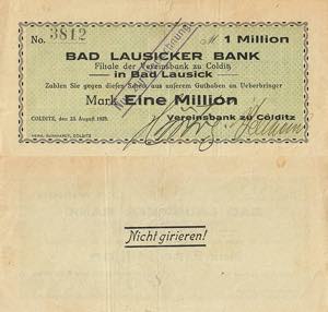 Sachsen Colditz 500.000 und 1 Million Mark ... 