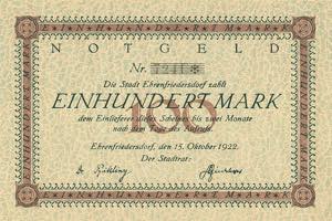 Sachsen Ehrenfriedersdorf 100 Mark ... 