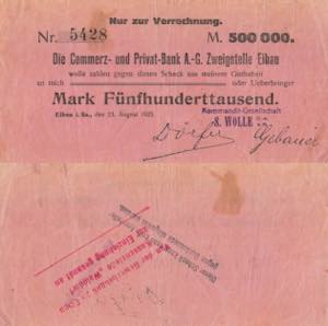 Sachsen Eibau 2 Milliarden Mark 18.10.1923. ... 