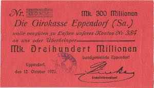 Sachsen Eppendorf 100.000 Mark 11.8.1923. 50 ... 