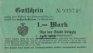 Sachsen Leipzig 1 Mark o.D.-1.4.1917. ... 