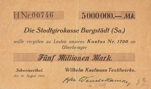 Sachsen Schweizertal 500.000 Mark 10.8.1923. ... 