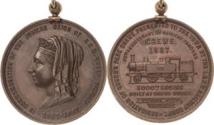 Eisenbahnen  Bronzemedaille 1887. 50 Jahre ... 