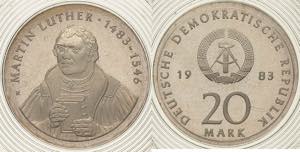 Gedenkmünzen Polierte Platte  20 Mark 1983. ... 