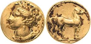 Zeugitana Karthago  Goldstater um 320/310 v. ... 