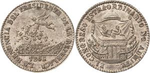 Bolivien Republik seit 1825 2 Soles 1855, ... 
