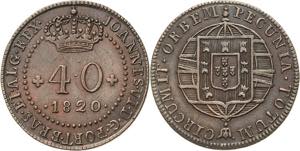 Brasilien Joao VI. 1816-1822 40 Reis 1820, ... 