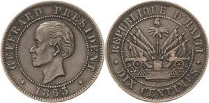 Haiti  10 Centimes 1863, Heaton  KM 40 ... 