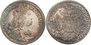 Habsburg Karl VI. 1711-1740 1/2 Taler 1724, ... 
