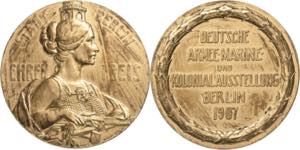 Berlin  Vergoldete Silbermedaille 1907 ... 