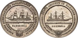 Hamburg  Versilberte Bronzemedaille 1856 ... 