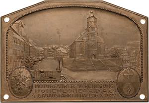 Hohenlohe  Bronzeplakette 1927 (Moser) ... 