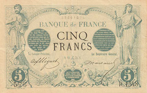 Ausland Frankreich 5 Francs 13.5.1872.  WPM ... 