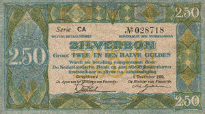 Ausland Niederlande 2 1/2 Gulden 1.12.1922. ... 