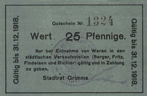 Sachsen Grimma 10 und 25 Pfennig ... 