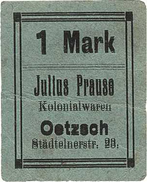 Sachsen Oetzsch 50 Pfennig und 1 Mark o.D. ... 