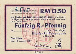 Geldscheine im besetzten Deutschland 1945 ... 