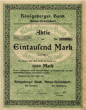 Deutschland Königsberg, Königsberger Bank ... 