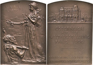 Ausstellungen Paris Bronzeplakette 1900 (St. ... 