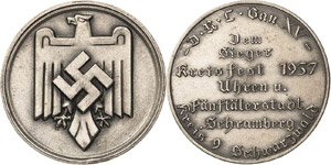 Drittes Reich  Versilberte Zinkmedaille 1937 ... 