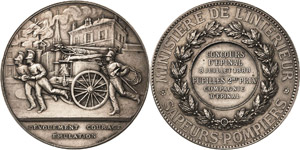 Feuerwehr Frankreich Silbermedaille 1888 (A. ... 
