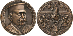 Luft- und Raumfahrt  Bronzegußmedaille 1913 ... 