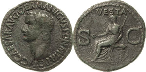 Kaiserzeit Caligula 37-41 As 37/41, Rom Kopf ... 