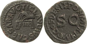 Kaiserzeit Claudius 41-54 Quadrans 41, Rom ... 