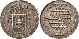 Brasilien Maria I. 1777-1816 960 Reis 1814, ... 