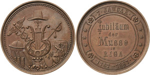Riga-Stadt  Bronzemedaille 1887 (unsigniert) ... 