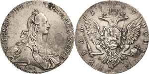 Russland Katharina II. 1762-1796 Rubel 1767, ... 