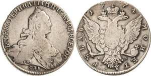 Russland Katharina II. 1762-1796 Rubel 1774, ... 