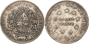 Uruguay  Peso 1844, Montevideo  KM 5 ... 