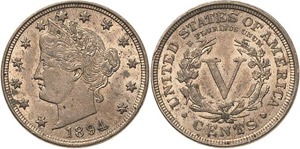 Vereinigte Staaten von Amerika  5 Cent 1883, ... 