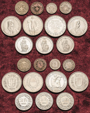 Schweiz Lot-11 Stück 5 Franken 1934 und ... 