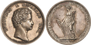 Bayern Ludwig I. 1825-1848 Silbermedaille ... 