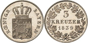 Bayern Ludwig I. 1825-1848 3 Kreuzer 1839, ... 
