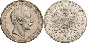 Preußen Wilhelm II. 1888-1918 5 Mark 1902 A ... 