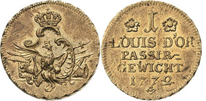 Münzgewichte Preußen 1 Louis dor 1772 ... 