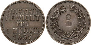 Münzgewichte Preußen 1 Krone 1857. Mit 2 ... 