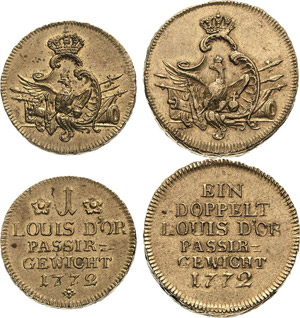 Münzgewichte Preußen 1 Louis dor 1772, ... 