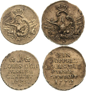 Münzgewichte Preußen 1 Louis dor 1772, ... 