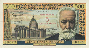 Ausland Frankreich 5 Neue Francs 12.2.1959. ... 