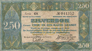 Ausland Niederlande 2 1/2 Gulden 1.10.1923 ... 